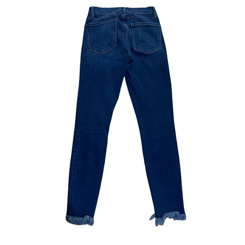 Frame Denim Le Skinny de Jeanne Crop Jeans Shredded Hem Size 26 - Picture 4 of 10